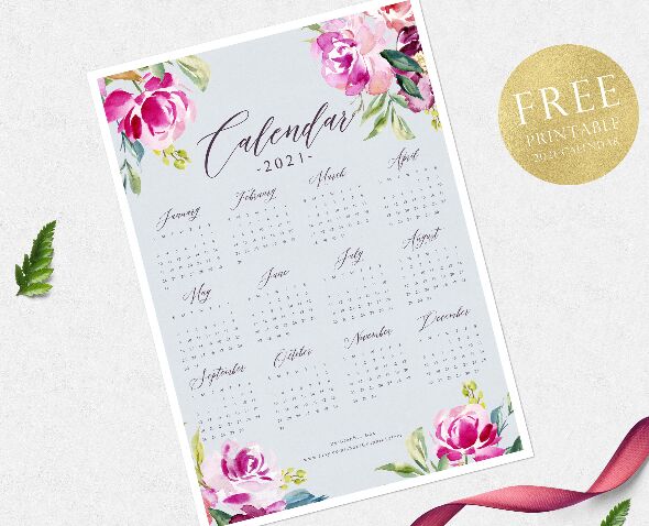 Free Printable 2021 Calendar