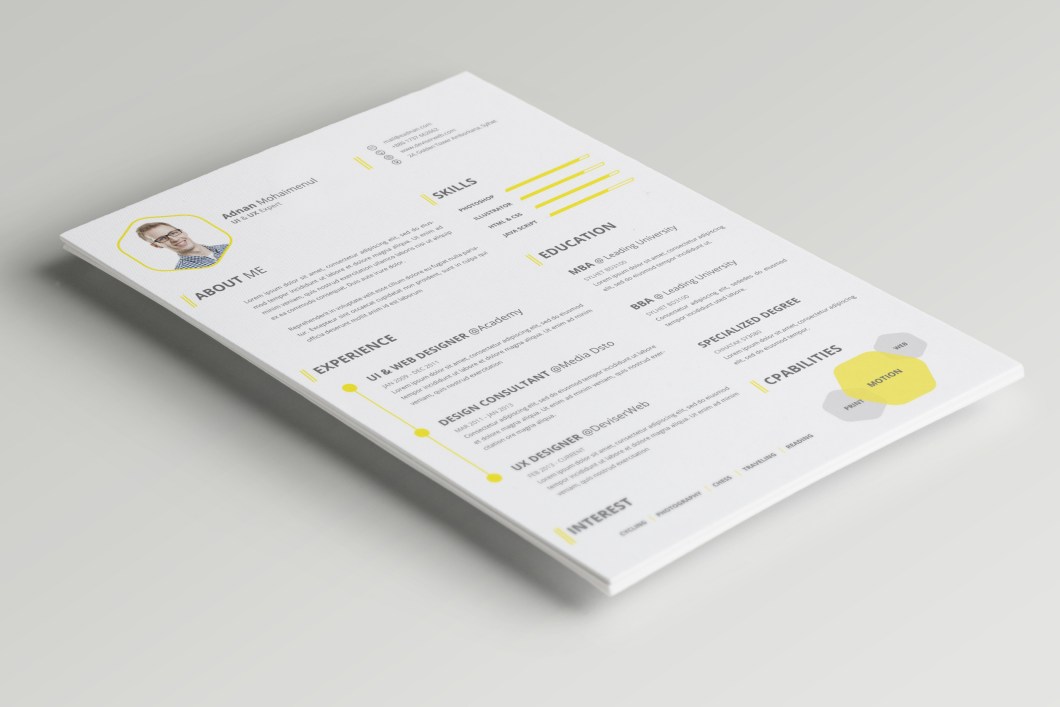 FREE PSD CV RESUME TEMPLATE