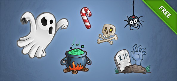 Free PSD Halloween Set 2