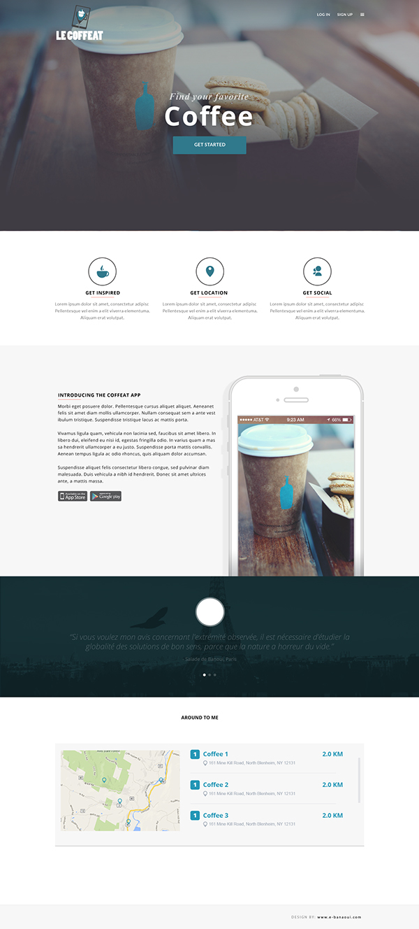 Free psd landing page