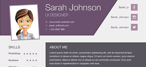 Free PSD Modern Business Resume