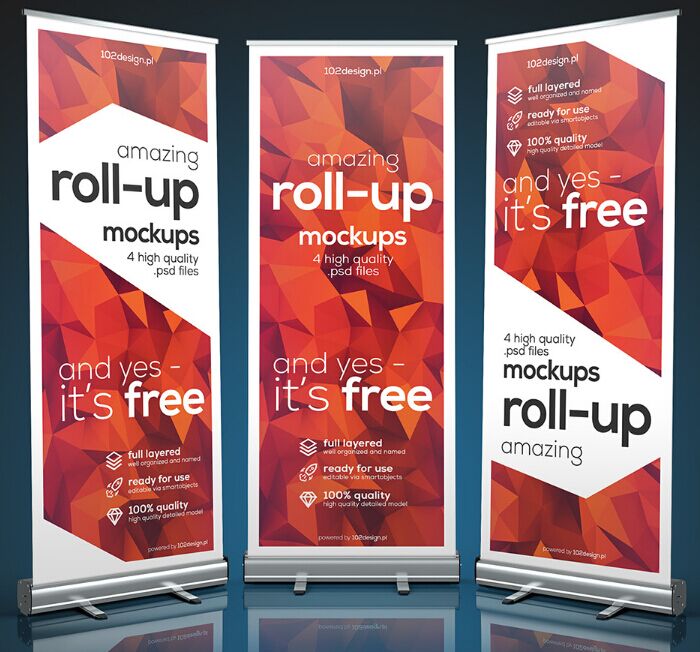 Free PSD - Roll-up mockup