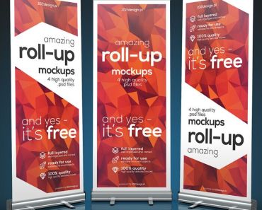 Free PSD - Roll-up mockup