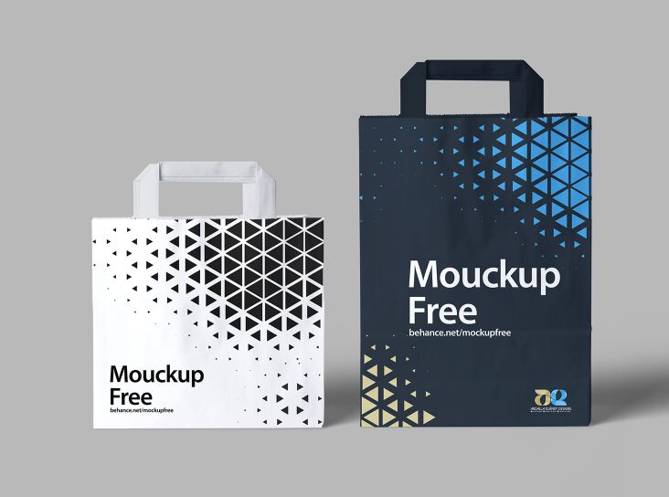 Free Realistic Paper Bag Mockup