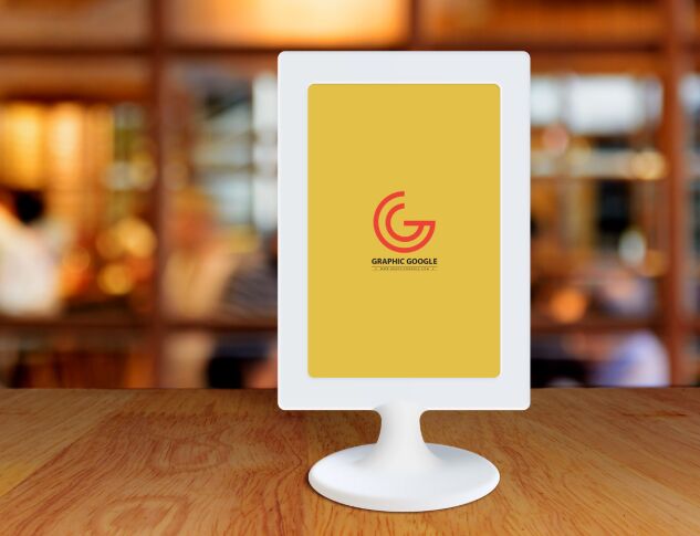 Free Restaurant Menu Frame on Table Mockup