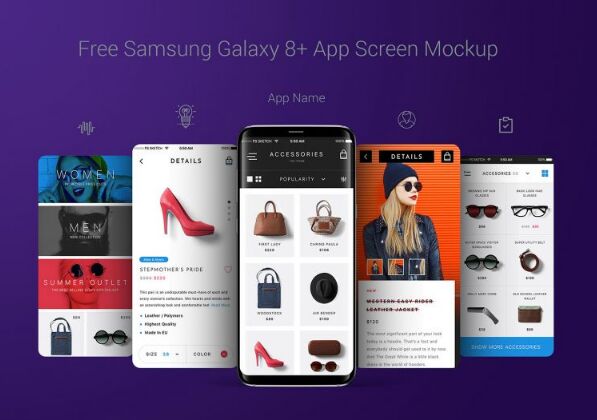 Free Samsung Galaxy S8 Plus App Screen Mockup PSD