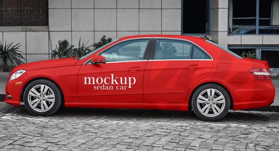 Free Sedan Car PSD MockUp