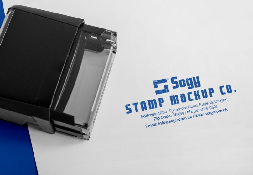 Free Self-Inking Rubber Stamp Mockup PSD