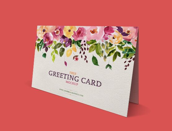 Free Standing Greeting Card Mockup