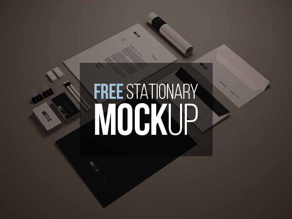 Free Stationary Mockup (Psd Smart Object)