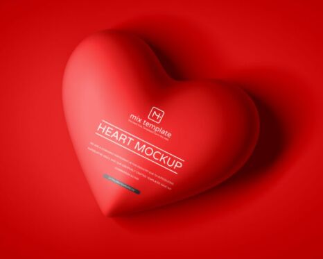 Free Top View Heart Mockup Template