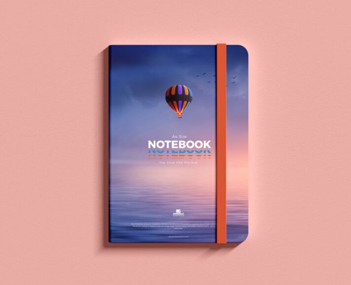 Free Top View PSD Notepad Mockup