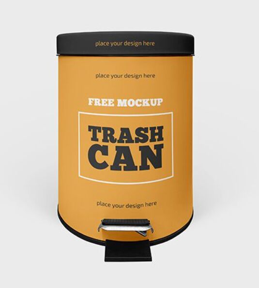 Free Trash Can Mockup