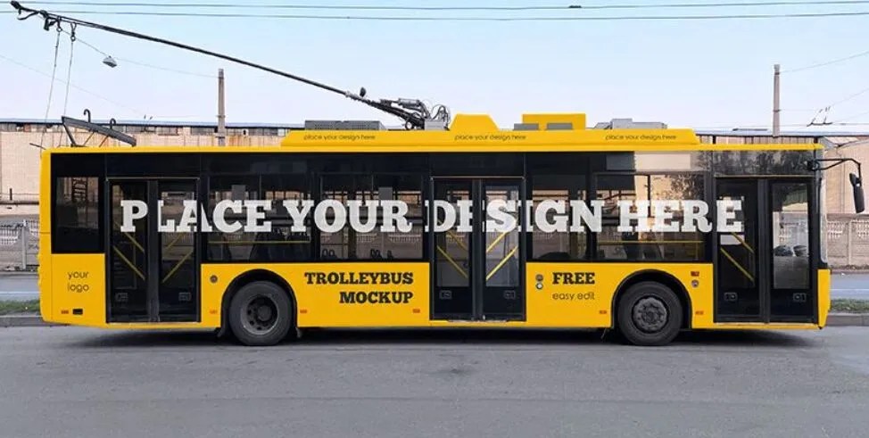 Free Trolleybus Mockup