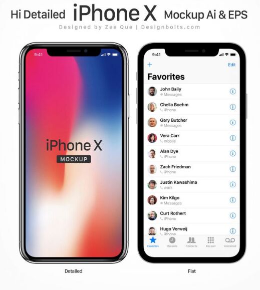 Free Vector Apple iPhone X Mockup in Ai & EPS