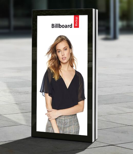 Free Vertical Advertisement Poster Billboard Mockup PSD