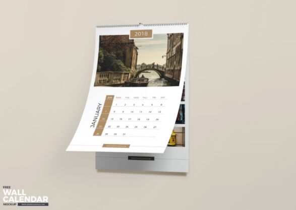 Free Wall Calendar Mockup