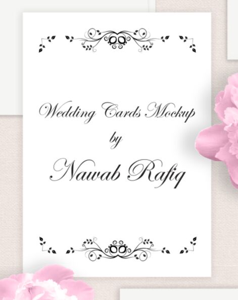 Free Wedding Cards Mockup Editable PSD