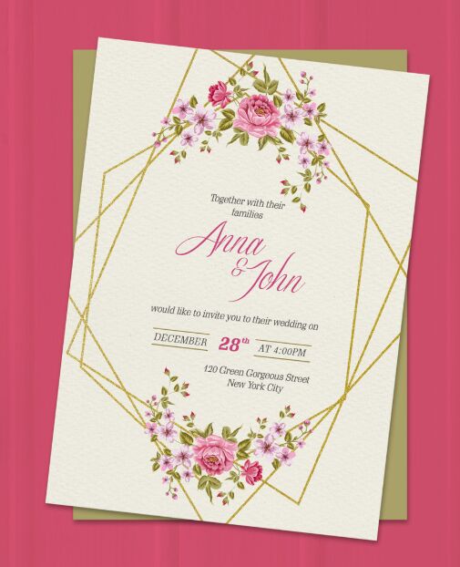 Free Wedding Invitation Card Template & Mockup PSD