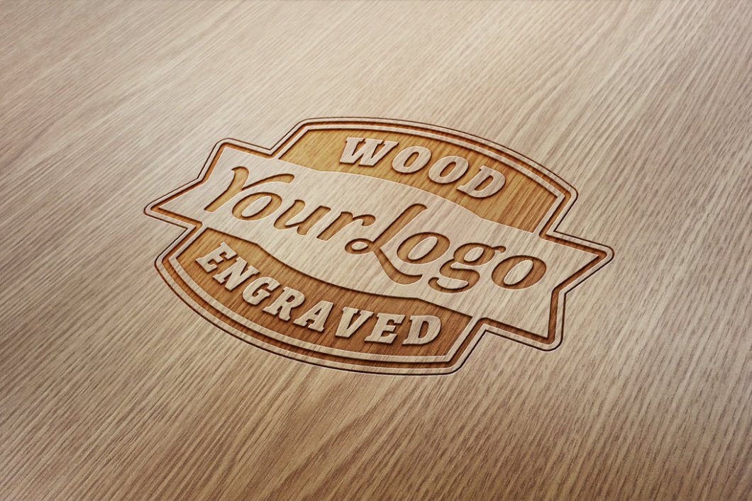 Free Wood Logo Mockup