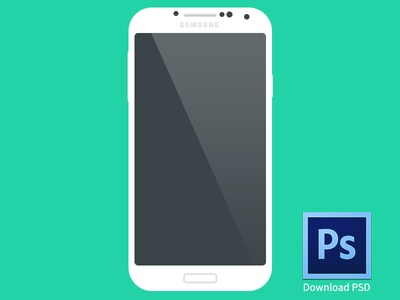 Freebie PSD Samsung Galaxy S4 Flat Mockup