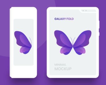 Galaxy Fold White Minimal Mockup