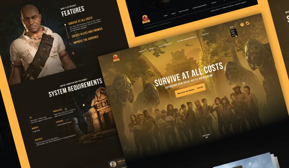 Game landing page