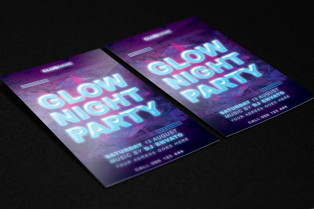 Glow Night Party FREE PSD Template