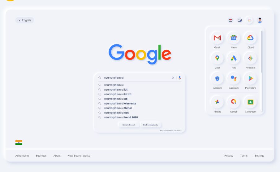 Google Neumorphism UI