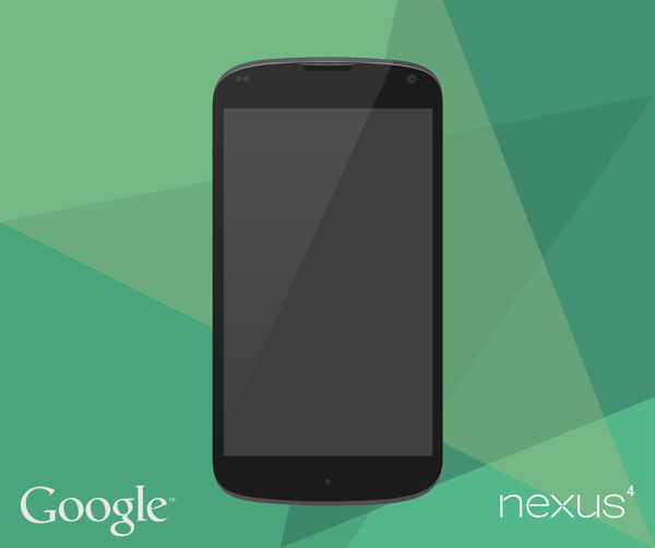 Google Nexus 4 Vector Mock-Up