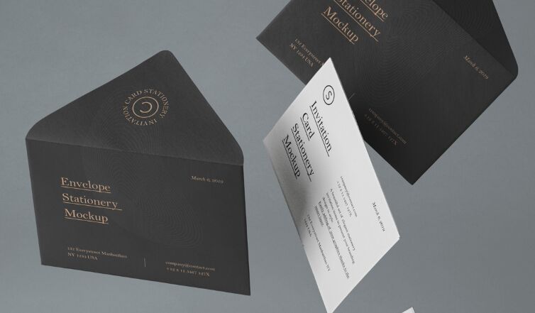 Gravity Psd Invitation Mockup