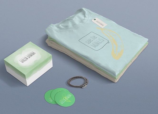 Green Banana - FREE PSD Mockup - Clothes Branding