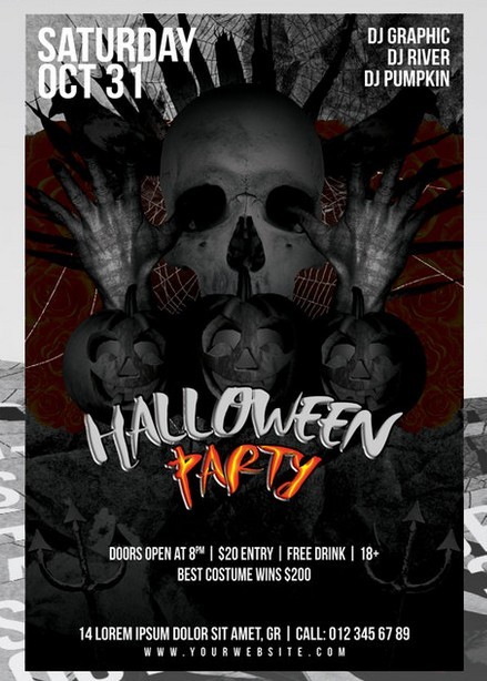 Halloween Party Flyer 4x6 FREE PSD TEMLATE