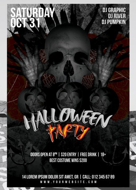 Halloween Party Flyer 4x6 FREE PSD TEMLATE