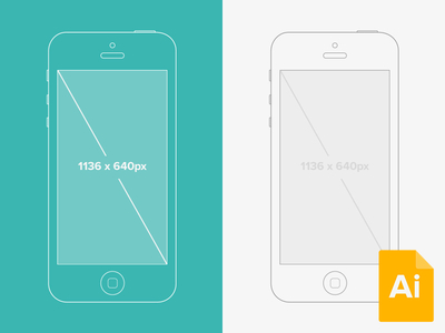 Illustrator iPhone 5 Wireframe Mockup