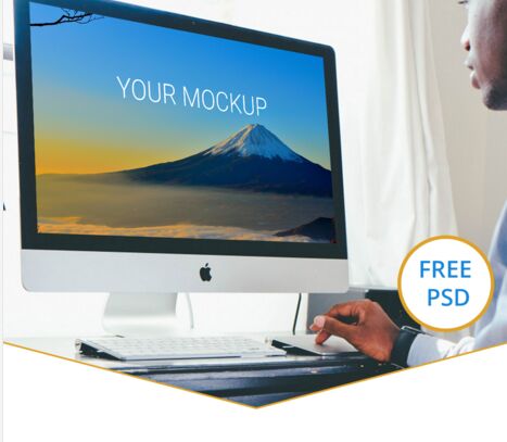 iMac Free PSD Mockup