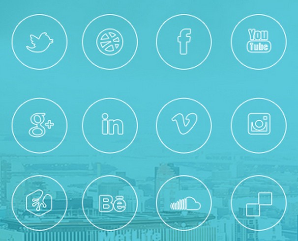iOS 7 Style Social Media Icon Set PSD & PNG