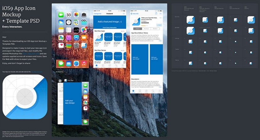 iOS 9 App Icon Template