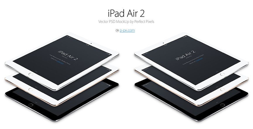 iPad Air 2 Angled Vector PSD MockUp