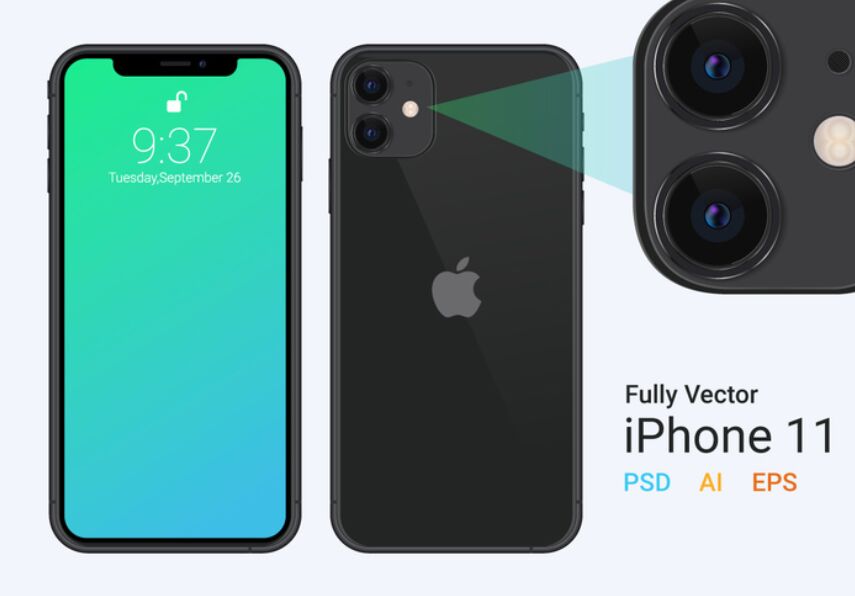 iPhone 11 Vector Mockup