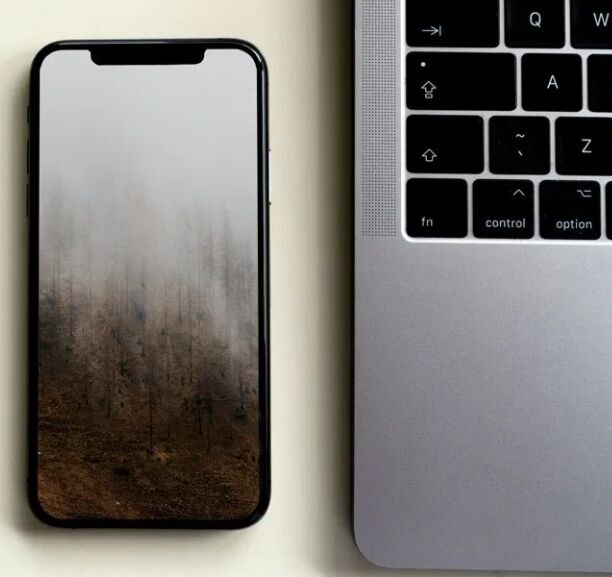 iPhone 12 Next To Macbook Free Mockup