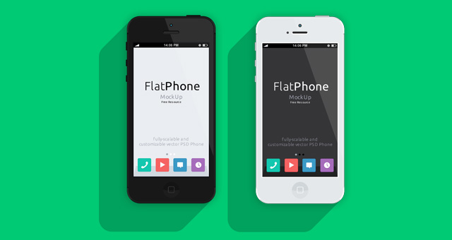 iPhone 5 Psd Flat Design Mockup