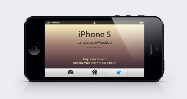 iPhone 5 Psd Landscape Mockup