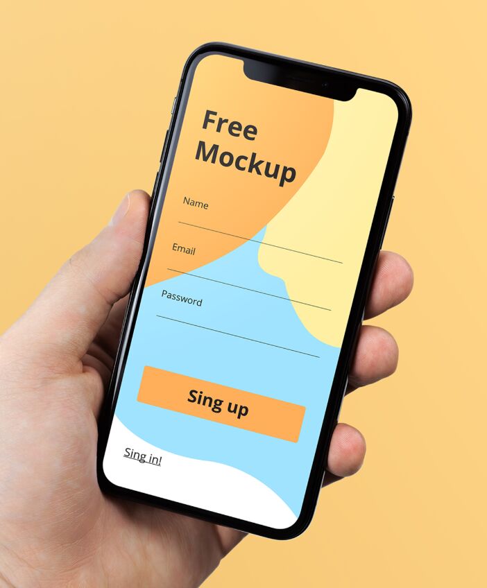 iPhone X in Hand Mockup