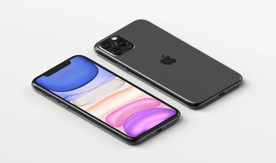 Isometric iPhone 11 Pro Max Mockup