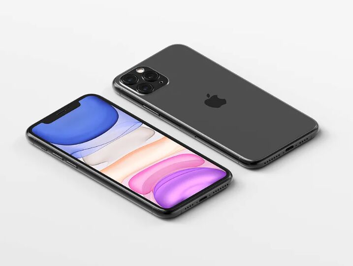 Isometric iPhone 11 Pro Max Mockup