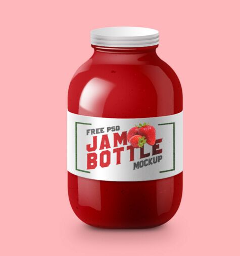 Jam Bottle Mockup PSD