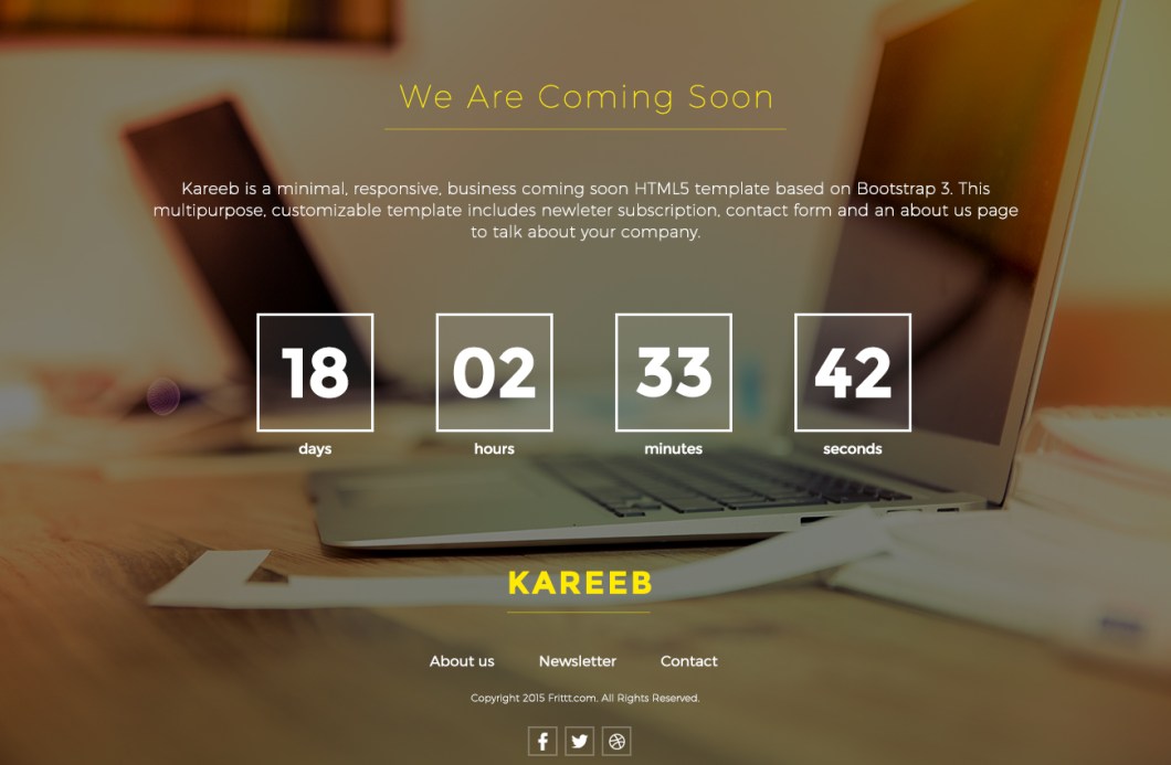 Kareeb A Free HTML Coming Soon Website Template