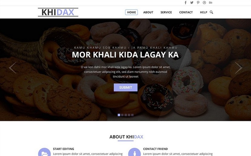 Khidax One Page Website PSD Template