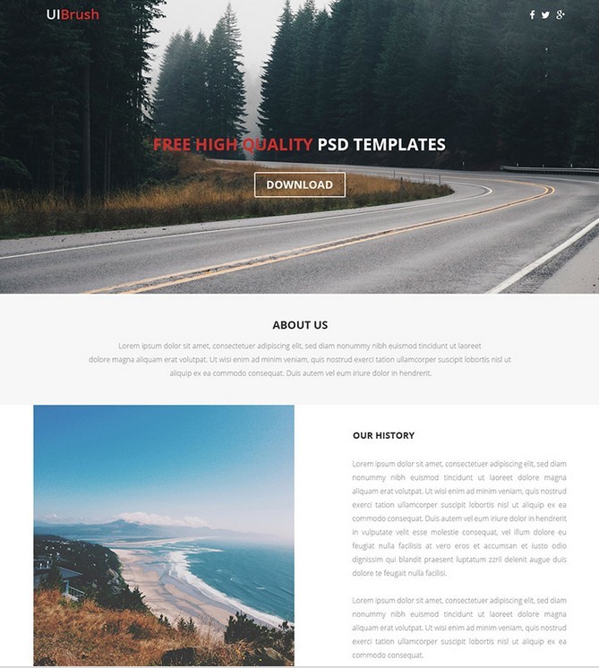 Lander Free PSD And HTML Responsive Template